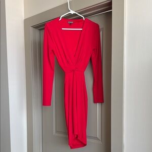 Red Long Sleeve Bodycon Dress